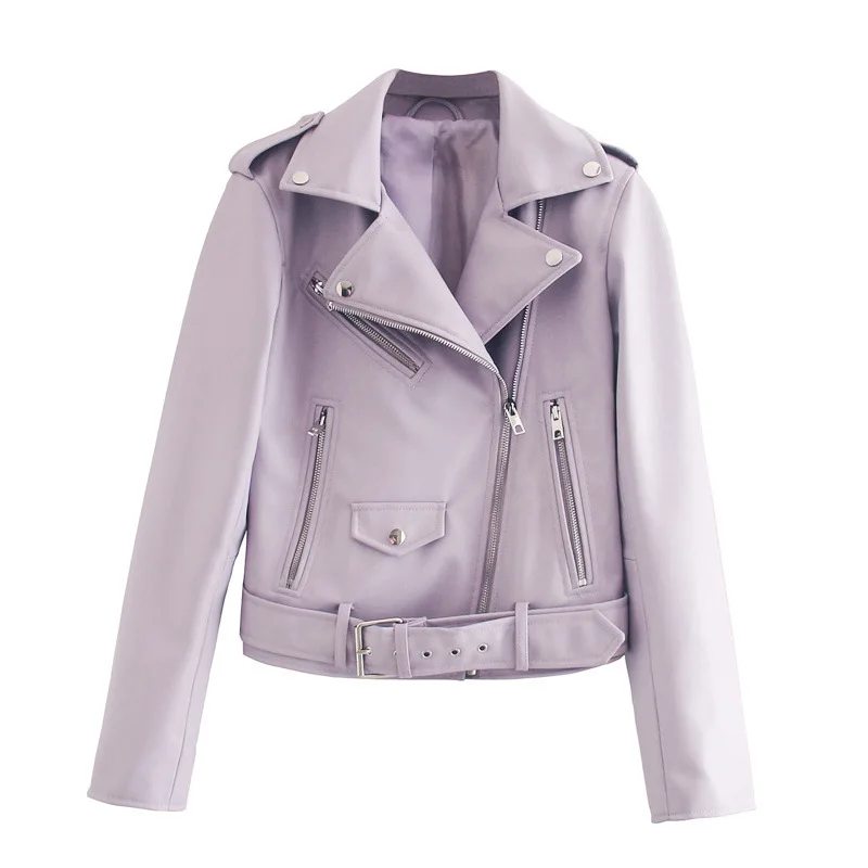 Spring Autumn Women Faux Leather Jacket Ladies Solid with Belt Zipper Biker Coat Female Casual Outwear
Spring Autumn Women Faux Leather Jacket Ladies Solid with Belt Zipper Biker Coat Female Casual Outwear