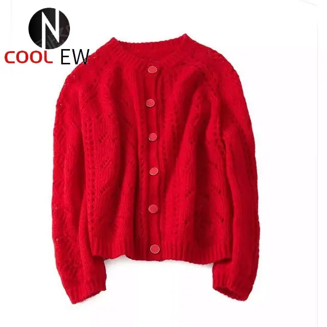 Top Version Women Mohair Wool Knit Hollow Out Jumper - Fall/Winter 2021 New Khaki/White/Red/Grey Knitted Sweater Cardigan Top
Top Version Women Mohair Wool Knit Hollow Out Jumper - Fall/Winter 2021 New Khaki/White/Red/Grey Knitted Sweater Cardigan Top