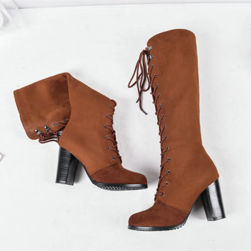 Women knee high Boots Square High Heel Lace Up rouned Toe Women Platform Black Ladies Motorcycle Boots Size 34-43
Women knee high Boots Square High Heel Lace Up rouned Toe Women Platform Black Ladies Motorcycle Boots Size 34-43