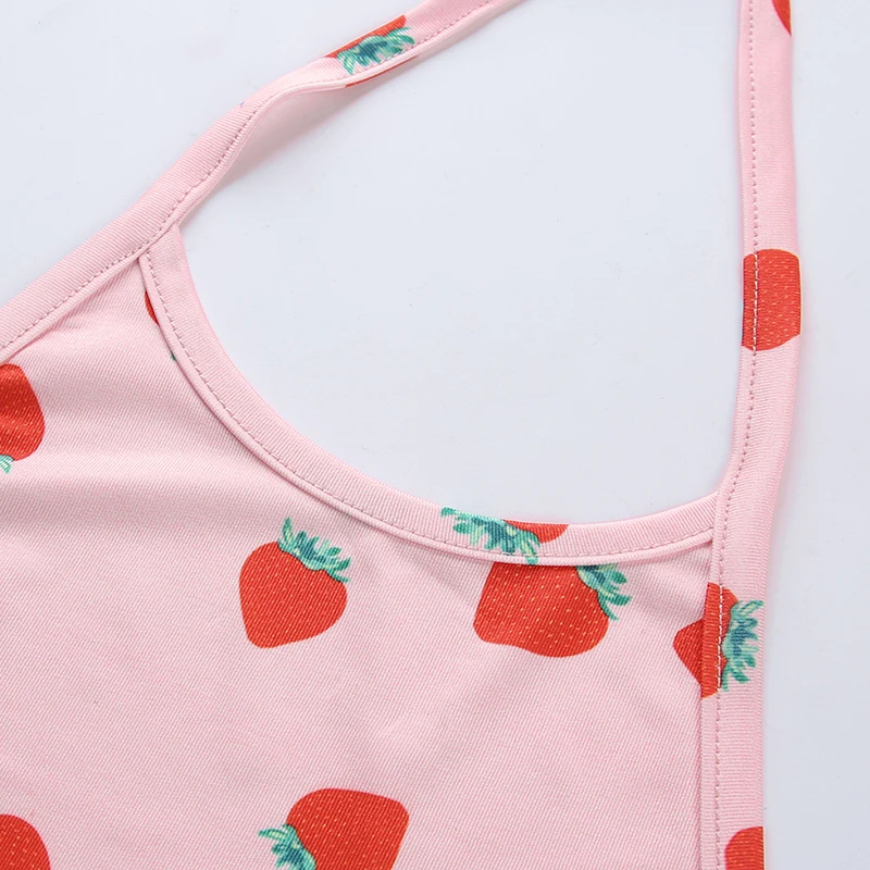 Women Summer Tank Tops Vest Sleeveless Crop Tops Sweet Strawberry Print Pink Tops Halter Female Shirts Camis
Women Summer Tank Tops Vest Sleeveless Crop Tops Sweet Strawberry Print Pink Tops Halter Female Shirts Camis
