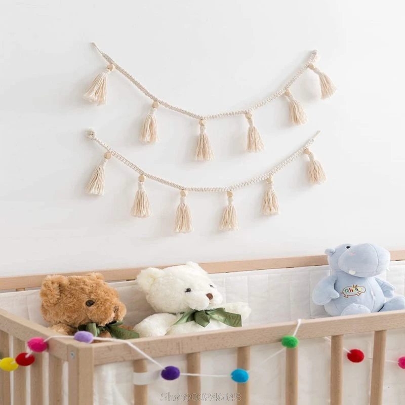 Bohemia Macrame Handmade Woven Tassel Garland with Wooden Beads Belly Basket Decorative Wall Wall Handing Baby Room Decoration
Bohemia Macrame Handmade Woven Tassel Garland with Wooden Beads Belly Basket Decorative Wall Wall Handing Baby Room Decoration