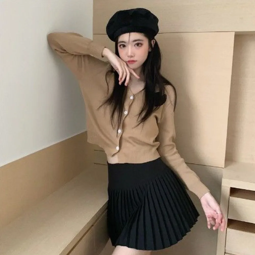 Korean Style Blouse Lazy Women New Style Knit Sweater Sweet Long Sleeve Basic Outer Cardigan Knitting
Korean Style Blouse Lazy Women New Style Knit Sweater Sweet Long Sleeve Basic Outer Cardigan Knitting