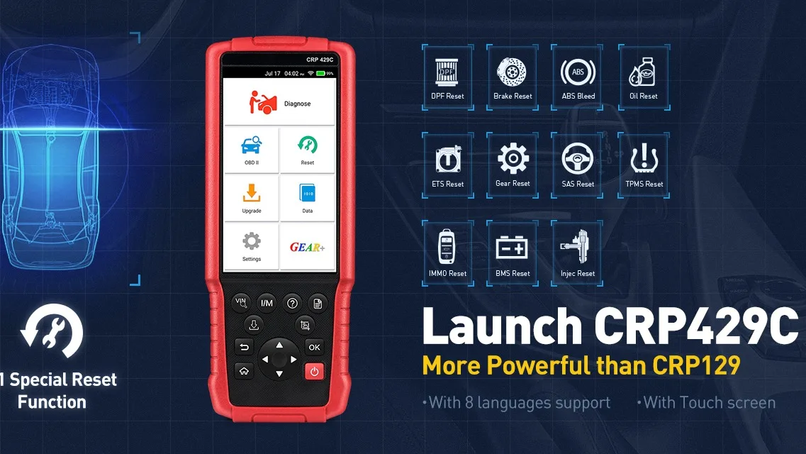 LAUNCH X431 CRP429C OBD2 Code Reader obd ii Scanner support Engine/ABS/Airbag/AT +11 Service OBD 2 CRP 429C Auto diagnostic tool
LAUNCH X431 CRP429C OBD2 Code Reader obd ii Scanner support Engine/ABS/Airbag/AT +11 Service OBD 2 CRP 429C Auto diagnostic tool