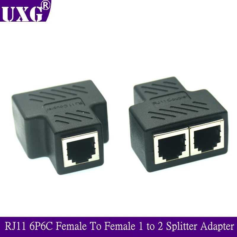 

1PCS RJ11 6P6C 6P4C 6P2C Female To Female 1 to 2 Splitter PCB Connection Telephone Cable Coupter