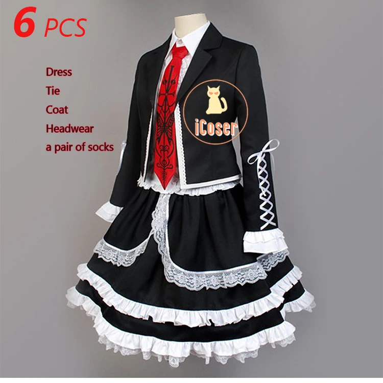 6 PCS Danganronpa Celestia Ludenberg Cosplay Costume Celeste Dangan Ronpa Trigger Happy Havoc Black Dress for Women Outfit
6 PCS Danganronpa Celestia Ludenberg Cosplay Costume Celeste Dangan Ronpa Trigger Happy Havoc Black Dress for Women Outfit