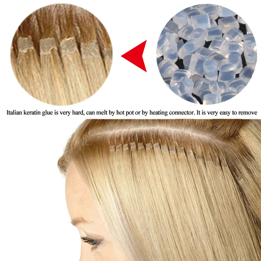 Итальянский Кератиновый клей Alileader для наращивания волос крепкий золотистый
