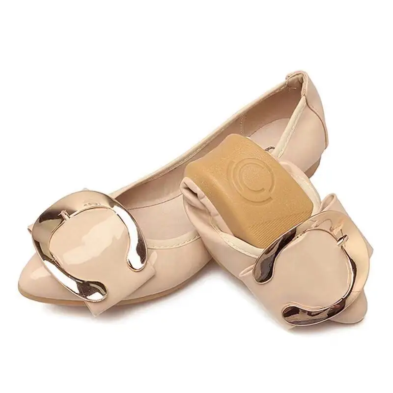 Pointed Toe 2019 Spring Women Shoes Comfortable Shoes Woman Patent Leather Metal Buckle Foldable Ballet Flats Big Size XKD1029
Pointed Toe 2019 Spring Women Shoes Comfortable Shoes Woman Patent Leather Metal Buckle Foldable Ballet Flats Big Size XKD1029