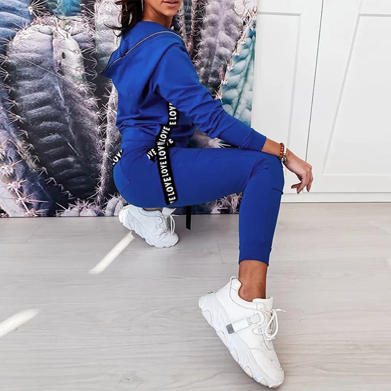 Sexy Zipper Off Shoulder Letter Printed Long Sleeve Women Pullover Elastic Wasit Women Pants 2 Piece Women Sets Outfits Women 
Sexy Zipper Off Shoulder Letter Printed Long Sleeve Women Pullover Elastic Wasit Women Pants 2 Piece Women Sets Outfits Women