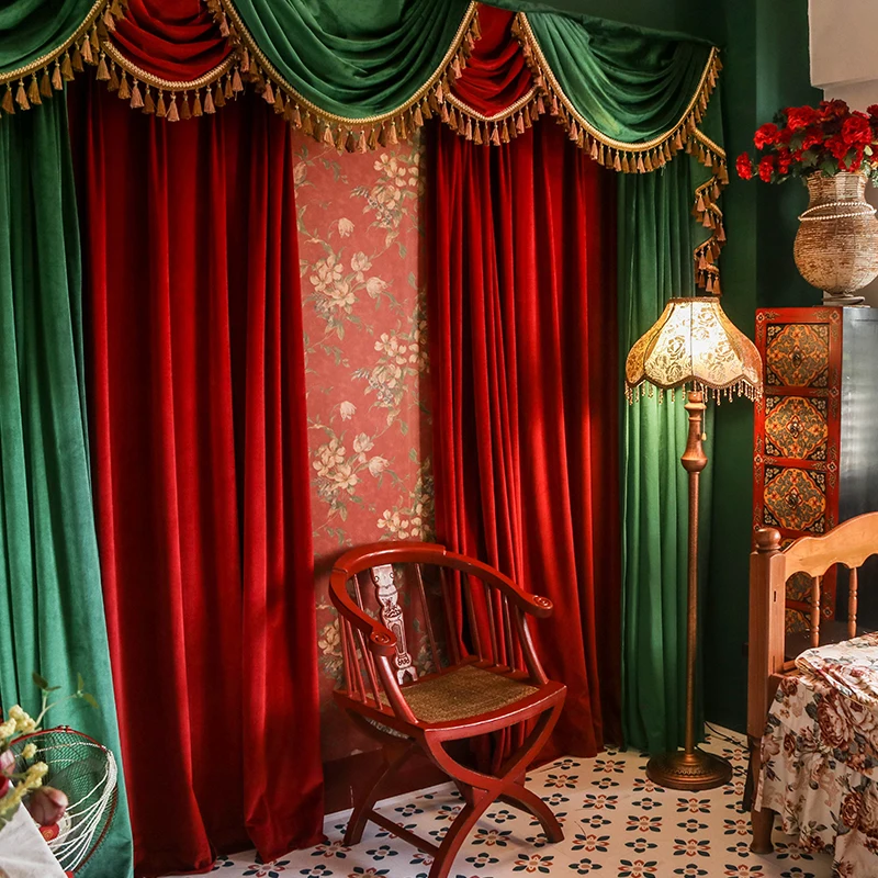 European Style Velvet Blackout Red Curtains for Living Room Balcony Theater Wedding Party Hotel Flannel Red Cortinas Home Decor
European Style Velvet Blackout Red Curtains for Living Room Balcony Theater Wedding Party Hotel Flannel Red Cortinas Home Decor