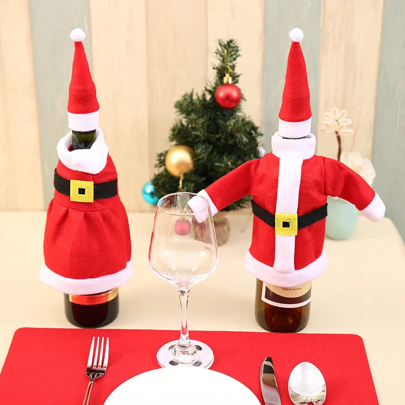 New Christmas Wine Bottle Cover Set Santa Claus Bottle Decorations With Hats Xmas Home Party Ornament Table Decorations
New Christmas Wine Bottle Cover Set Santa Claus Bottle Decorations With Hats Xmas Home Party Ornament Table Decorations