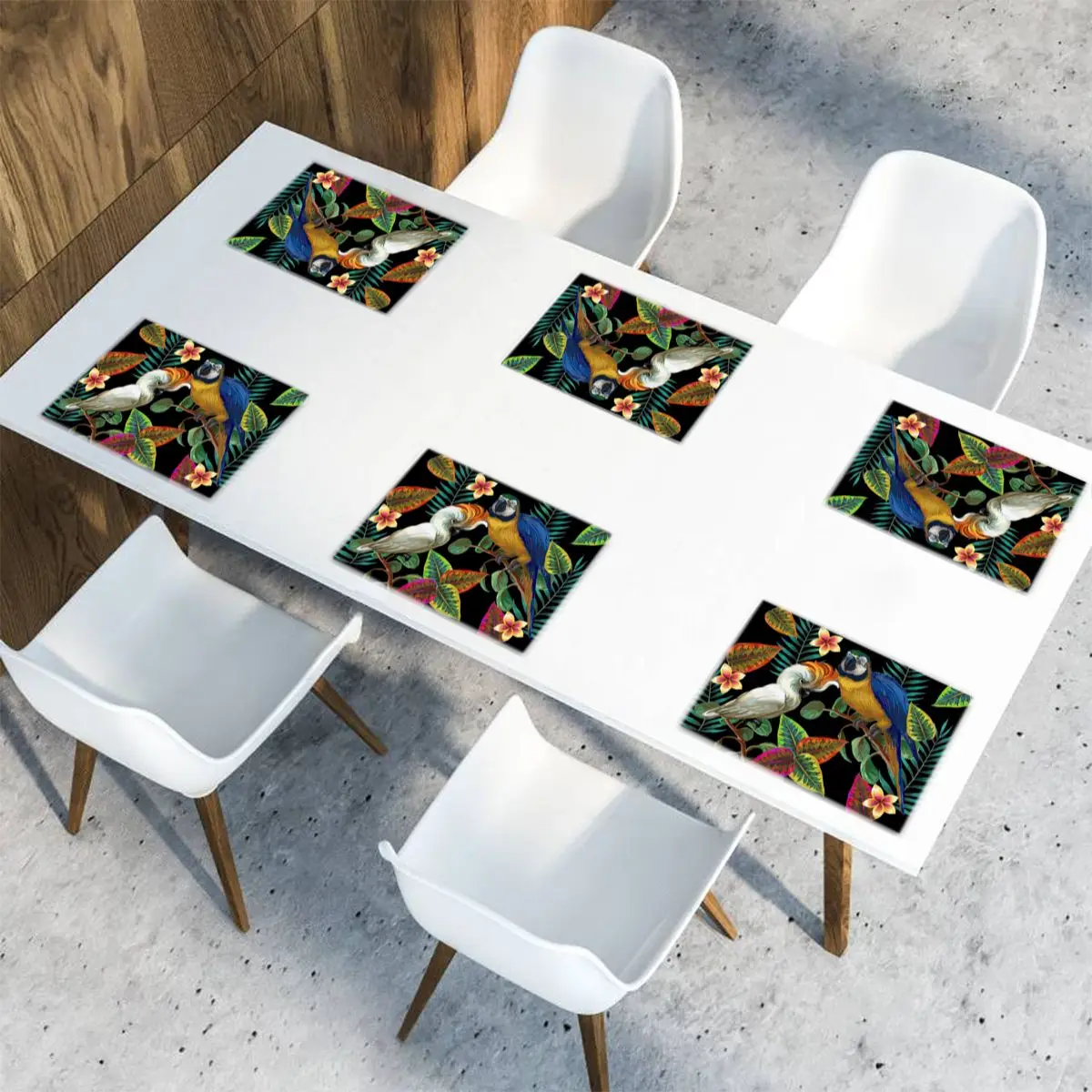 6 Pcs Placemat Table Mat Tropical Birds And Plants For Tables Heat-insulation Linen Kitchen Dining Pads
6 Pcs Placemat Table Mat Tropical Birds And Plants For Tables Heat-insulation Linen Kitchen Dining Pads