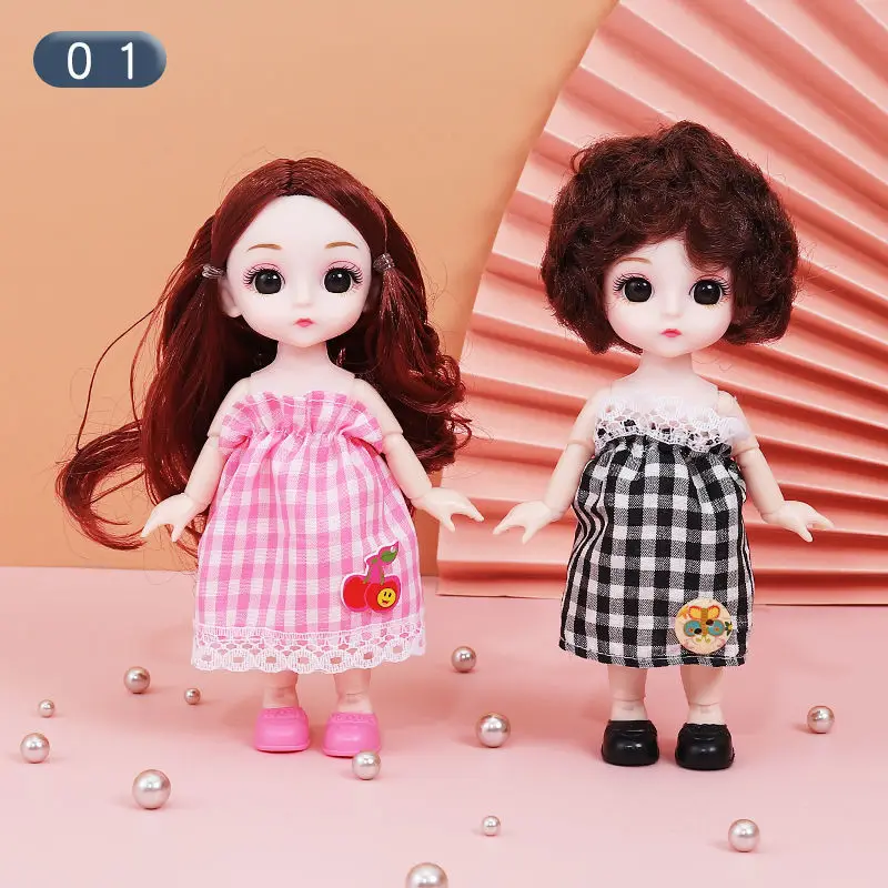 2 pcs Fashionable Mini16cm Movable Joint BJD Doll DIY Cute Smile Brown Big Eyes Delicate Girl Dolls Toy Gift
2 pcs Fashionable Mini16cm Movable Joint BJD Doll DIY Cute Smile Brown Big Eyes Delicate Girl Dolls Toy Gift