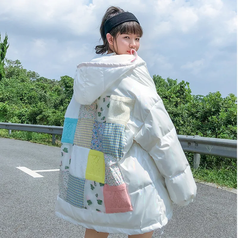 Colorful Down Jacket Women's Loose Keep Warm Winter Korean White Duck Down Gloss Overcoat Fashion Patchwork Parka Jacket Female
Colorful Down Jacket Women's Loose Keep Warm Winter Korean White Duck Down Gloss Overcoat Fashion Patchwork Parka Jacket Female