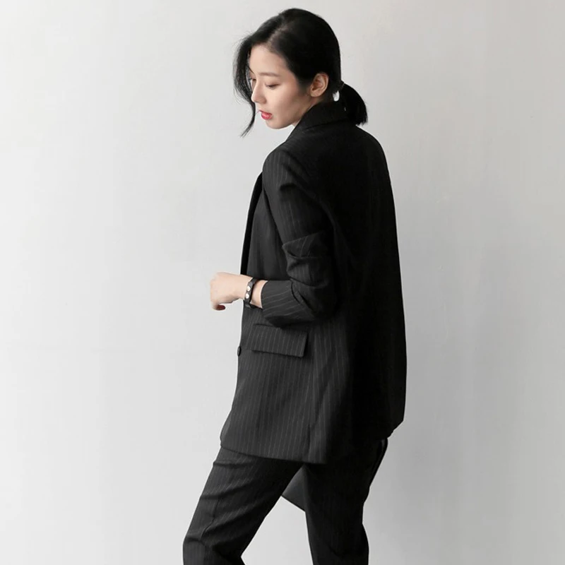 Work Fashion Pant Suits 2 Piece Set for Women Striped Blazer Jacket & Trouser Office Suit Lady Formal
Work Fashion Pant Suits 2 Piece Set for Women Striped Blazer Jacket & Trouser Office Suit Lady Formal