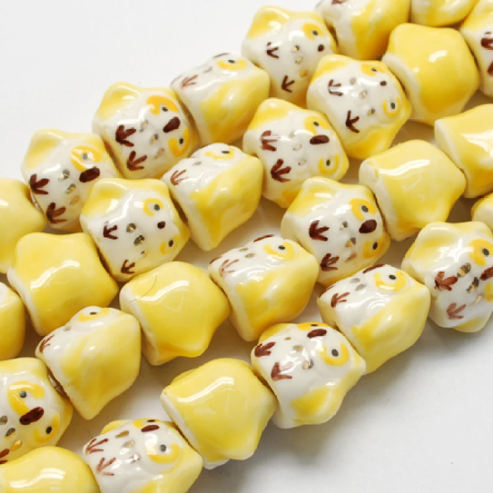 5pcs Handmade Famille Rose Porcelain Beads Large Hole Owl Jewelry Making Beads for Bracelets Accessories Supplies Yellow 13mm
5pcs Handmade Famille Rose Porcelain Beads Large Hole Owl Jewelry Making Beads for Bracelets Accessories Supplies Yellow 13mm
