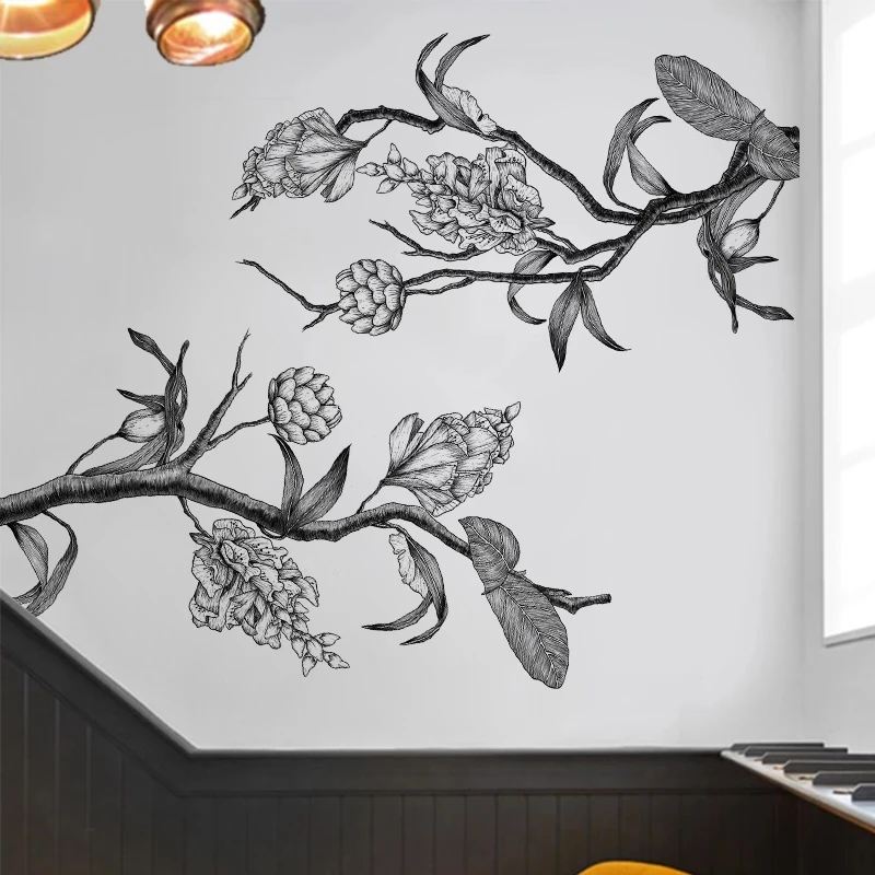 Large ketch Flowers Wall Stickers Black and White Abstract Art Living Room bedroom Sofa TV Backdrop Wallpaper Decoration
Large ketch Flowers Wall Stickers Black and White Abstract Art Living Room bedroom Sofa TV Backdrop Wallpaper Decoration