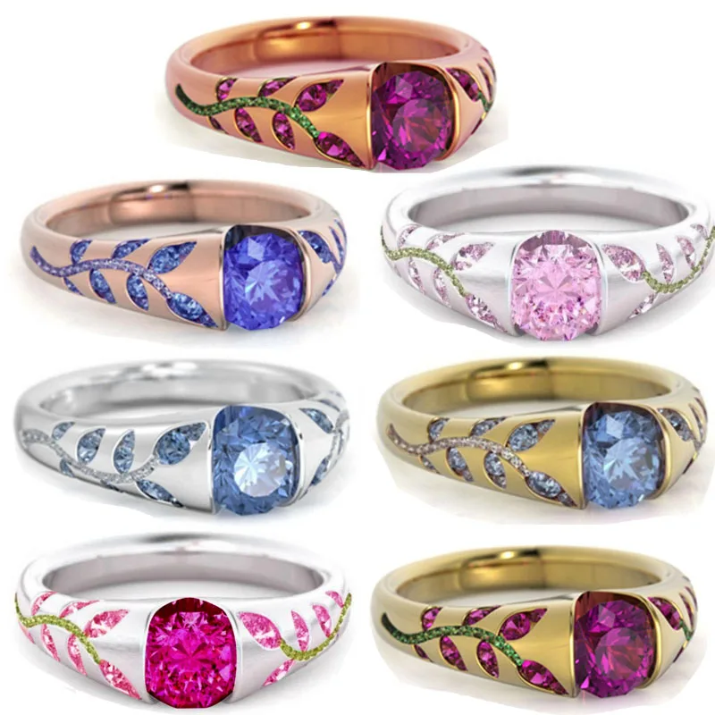 Milangirl Exquisite Leaves Flower Zircon Finger Rings for Women Multicolor Crystal Fashion Elegant Engagement Ring Fine Jewelry
Milangirl Exquisite Leaves Flower Zircon Finger Rings for Women Multicolor Crystal Fashion Elegant Engagement Ring Fine Jewelry