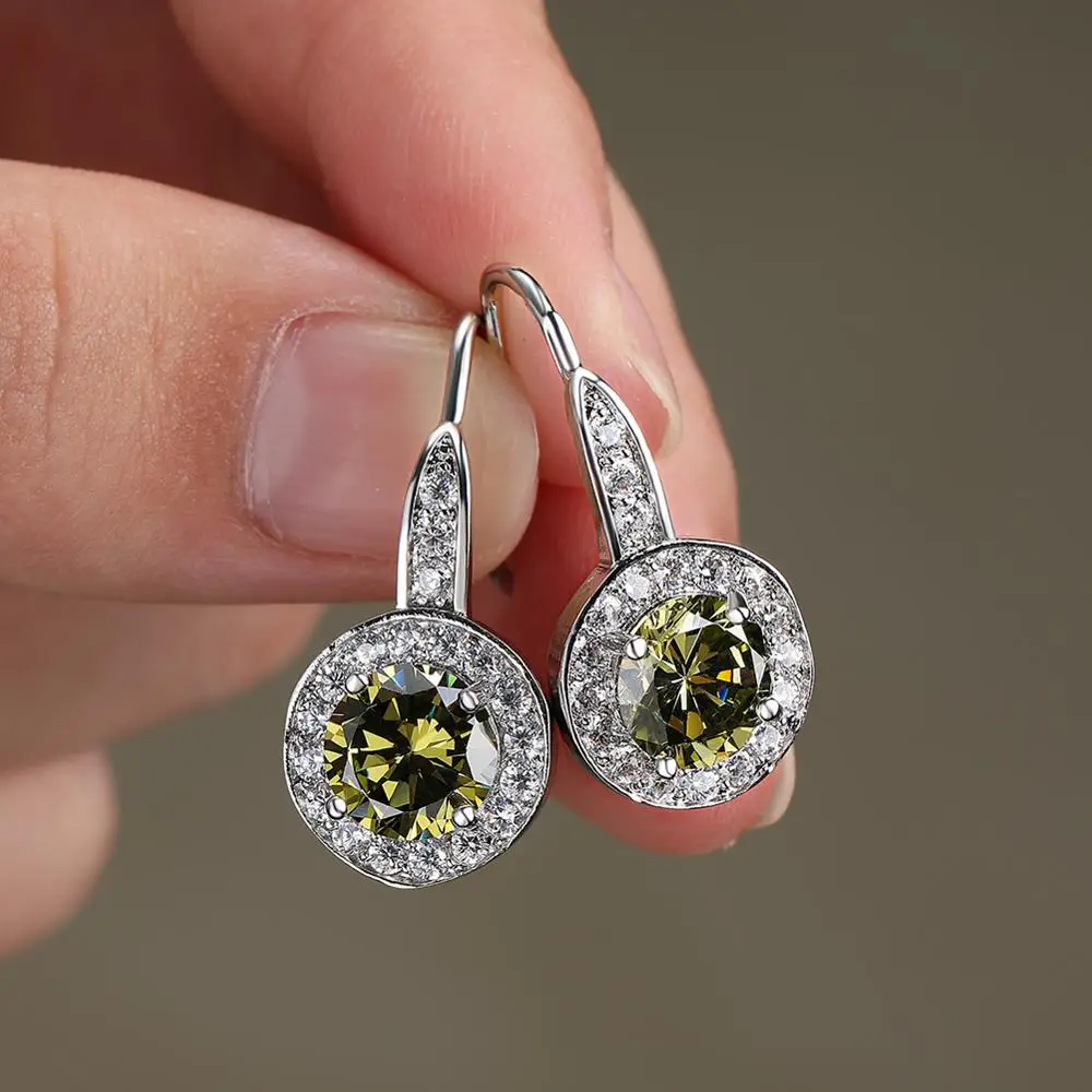 Trendy Female Round Crystal Drop Earrings Cute Gold Silver Color Wedding Jewelry Dainty Bridal Rainbow Dangle Earrings For Women 
Trendy Female Round Crystal Drop Earrings Cute Gold Silver Color Wedding Jewelry Dainty Bridal Rainbow Dangle Earrings For Women