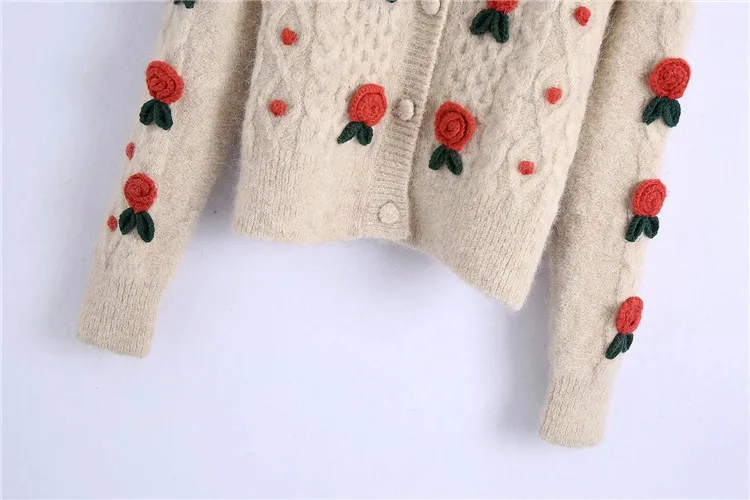 Women 2020 Fashion With Floral Details Cropped Knitted Cardigan Sweater Vintage Long Sleeve Female Outerwear Chic Tops
Women 2020 Fashion With Floral Details Cropped Knitted Cardigan Sweater Vintage Long Sleeve Female Outerwear Chic Tops