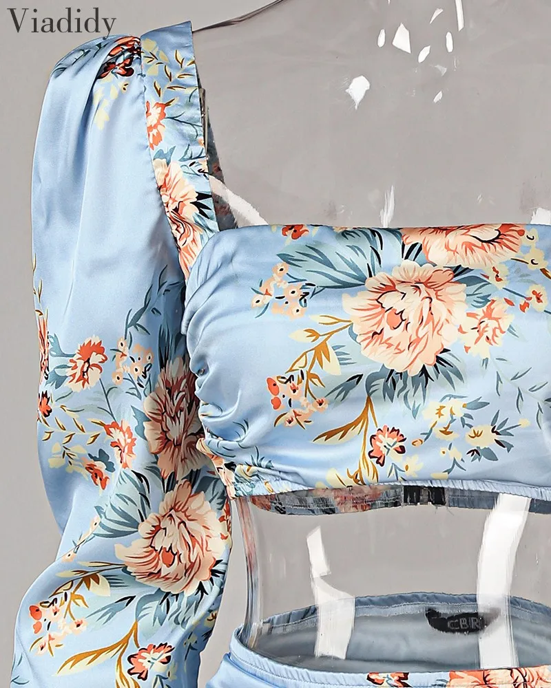 Women High Qualiy 2pcs Set Floral Print Square Neck Puff Sleeve Casual Crop Top and Skirt Sets
Women High Qualiy 2pcs Set Floral Print Square Neck Puff Sleeve Casual Crop Top and Skirt Sets