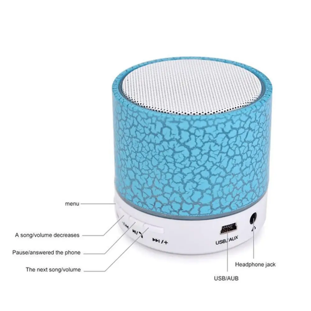 Multicolor Mini Bluetooth Speaker Portable Crack Bluetooth Card Speaker LED TF Card USB Subwoofer For PC Mobile Phone
Multicolor Mini Bluetooth Speaker Portable Crack Bluetooth Card Speaker LED TF Card USB Subwoofer For PC Mobile Phone