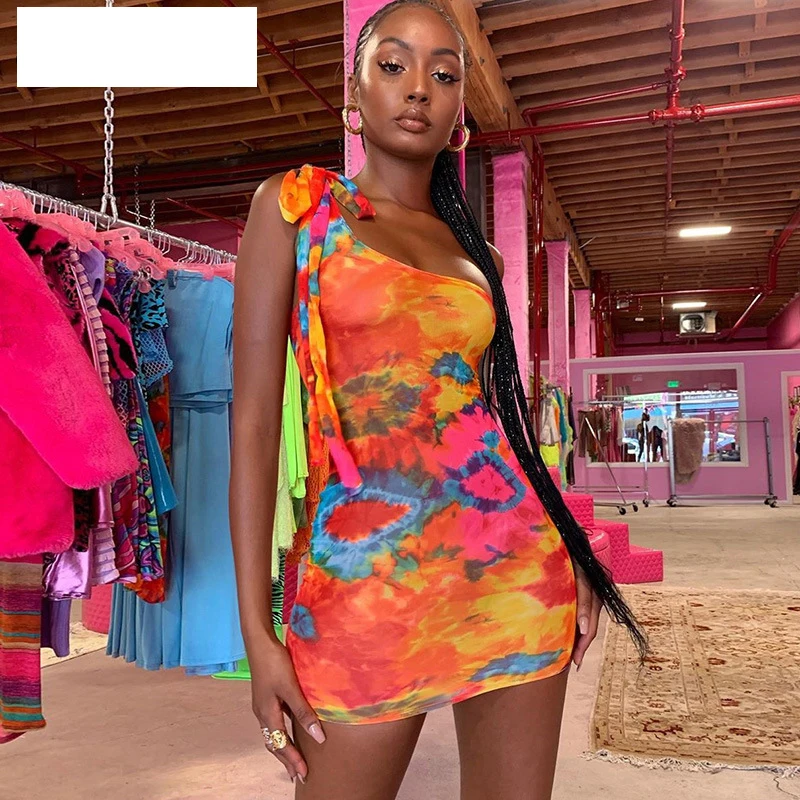Somepet Sexy Hot Tie Dye Women Bodycon Dress One Shoulder Bandage Fashion Party Mini Dresses Sleeveless 2019 Skinny Print Dress
Somepet Sexy Hot Tie Dye Women Bodycon Dress One Shoulder Bandage Fashion Party Mini Dresses Sleeveless 2019 Skinny Print Dress
