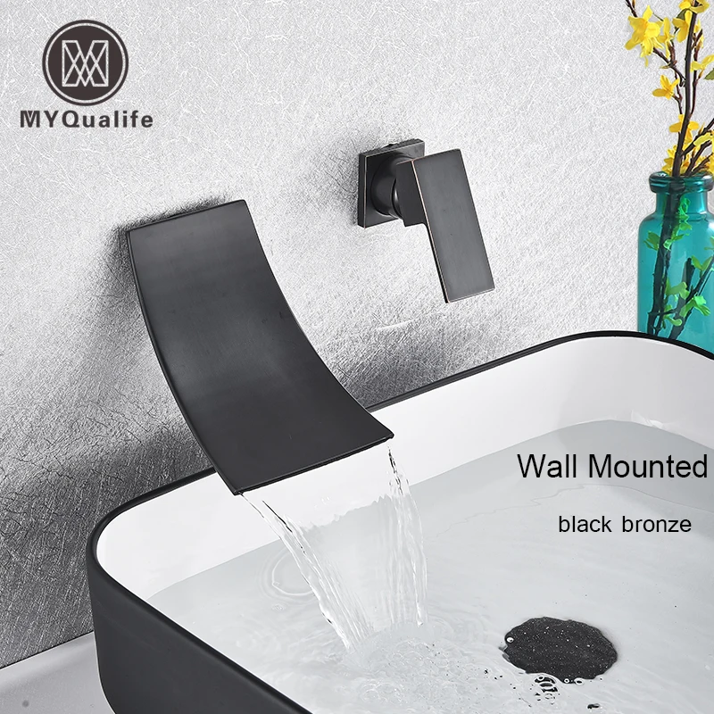 

Waterfall Spout Basin Faucet Single Lever Chrome Bathroom Washing Basin Mixer Tap Dual Hole Widespread Lavatory Sink Mixer Crane