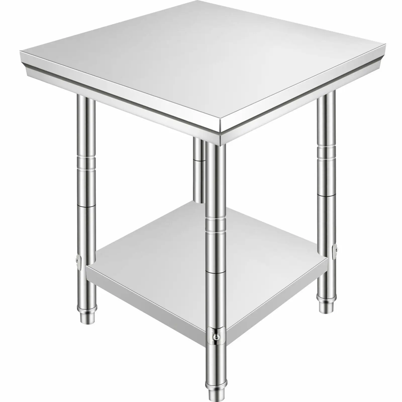 

Рабочий стол VEVOR из нержавеющей стали, 60x60x88 см, профессиональный кухонный стол с регулируемыми ножками для ресторана, дома и отеля