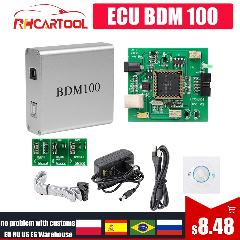

Диагностический прибор OBD2, BDM100 для bmw, ford BDM 100 V1255, универсальный автомобильный считыватель ЭБУ/мигалка, программатор EOBD, Чип ECU для настройки