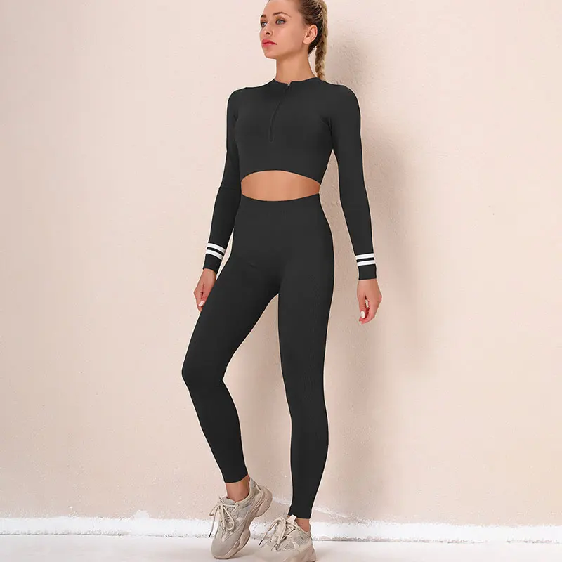 Yoga Gym Set Women Sportswear Long Sleeve Zipper Top Legging Suit for Fitness Workout Clothes Tracksuit Active Wear Sport Outfit
Yoga Gym Set Women Sportswear Long Sleeve Zipper Top Legging Suit for Fitness Workout Clothes Tracksuit Active Wear Sport Outfit
