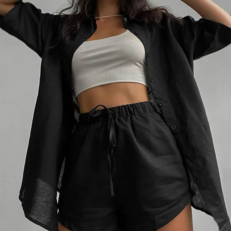 Summer Lounge Wear Women 2 Piece Sets Casual Green Tracksuit Shorts Set Short Sleeve Shirt Tops And Loose Shorts Jogging Femme
Summer Lounge Wear Women 2 Piece Sets Casual Green Tracksuit Shorts Set Short Sleeve Shirt Tops And Loose Shorts Jogging Femme