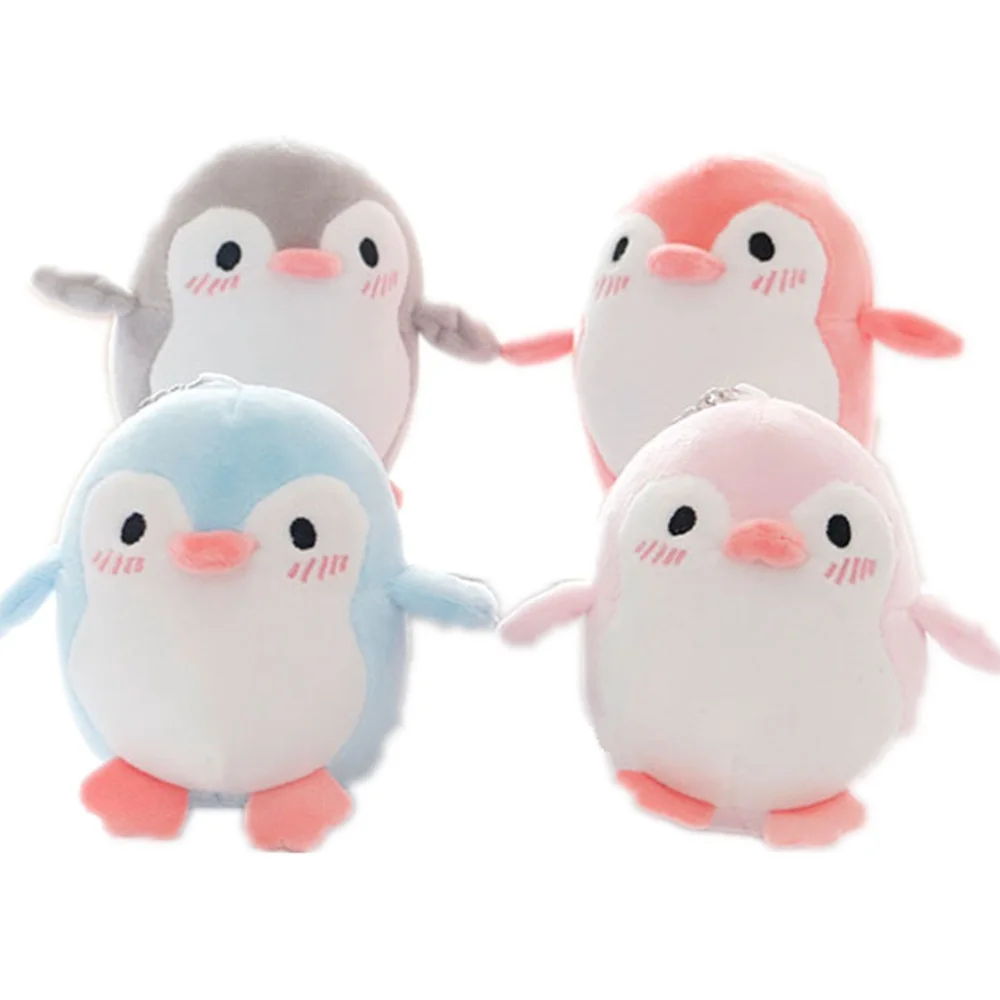 

10CM Kawaii Shy Penguin Toy Keychain High Quality Animal Cute Penguin Plush Toy Doll PP Cotton Filler Bag Pendant Decoration