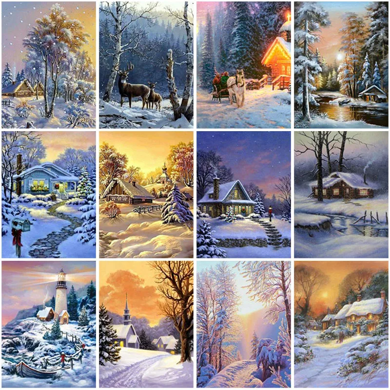 5D Diy Diamond Painting Winter Snow Scenery Rhinestone Picture Square Landscape Diamond Embroidery Mosaic Home Decoration Gifts
5D Diy Diamond Painting Winter Snow Scenery Rhinestone Picture Square Landscape Diamond Embroidery Mosaic Home Decoration Gifts