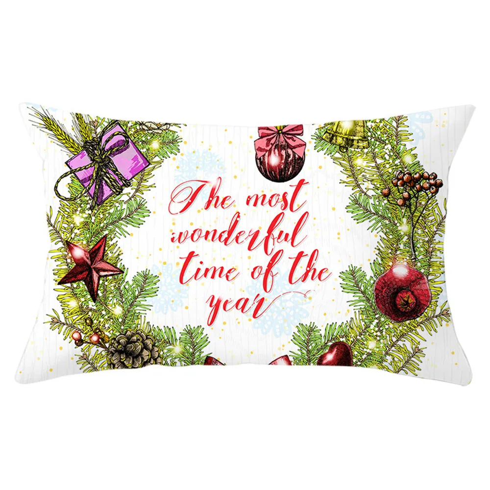Christmas Elk Bells Print Cushion Cover Rectangle Waist Pillowcase Polyester Peachskin Home Bed Office Couch Decor Pillow Case
Christmas Elk Bells Print Cushion Cover Rectangle Waist Pillowcase Polyester Peachskin Home Bed Office Couch Decor Pillow Case