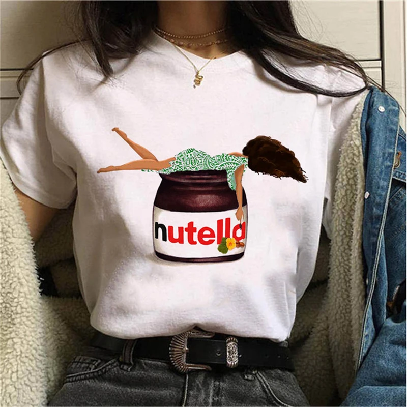 Women 90s Harajuku Kawaii Fashion T-shirt Nutella Print T Shirt Graphic Cute Cartoon Tshirt Korean Style Top Tees Female
Women 90s Harajuku Kawaii Fashion T-shirt Nutella Print T Shirt Graphic Cute Cartoon Tshirt Korean Style Top Tees Female