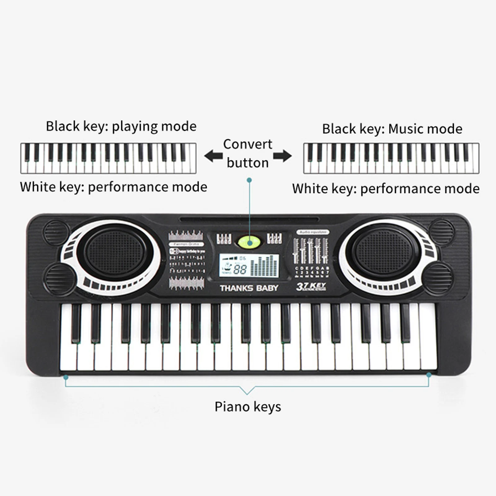 Kids Electronic Keyboard Piano Multifunctional 37 Keys Toy Piano Musical Instrument for Toddlers Children Beginners
Kids Electronic Keyboard Piano Multifunctional 37 Keys Toy Piano Musical Instrument for Toddlers Children Beginners