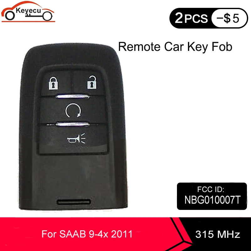 KEYECU OEM for SAAB 9-4x 2011 Smart Remote Control Key Fob 4 Button ASK 315MHz HITAG2 / ID46 P/N: 25927368 FCC ID: NBG010007T
KEYECU OEM for SAAB 9-4x 2011 Smart Remote Control Key Fob 4 Button ASK 315MHz HITAG2 / ID46 P/N: 25927368 FCC ID: NBG010007T