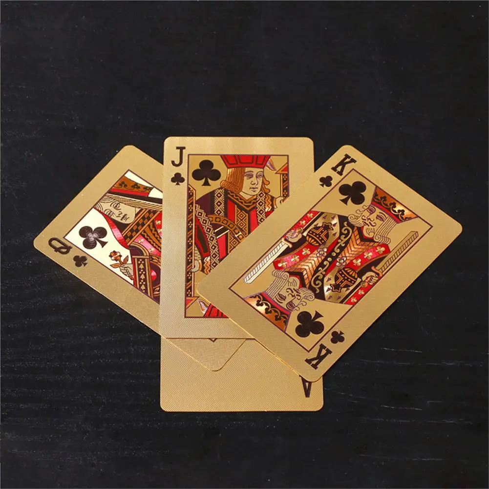 Игральные карты 24 к с золотом 1 набор для Покера из золотой фольги пластиковые