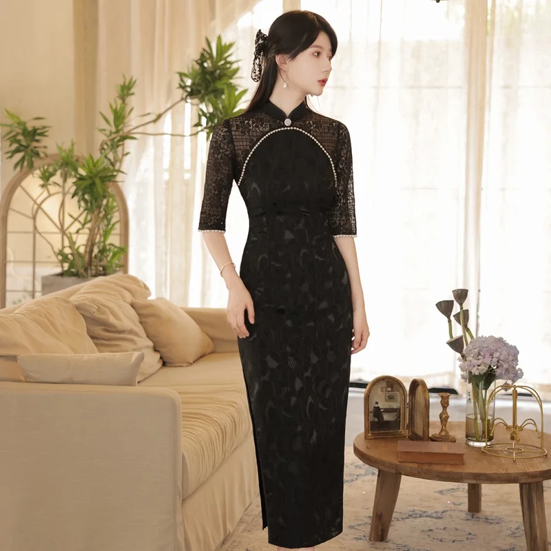 Винтажное тонкое кружевное традиционное китайское платье Qipao с воротником-стойкой и бусинами, традиционное Восточное китайское платье, кла...
Винтажное тонкое кружевное традиционное китайское платье Qipao с воротником-стойкой и бусинами, традиционное Восточное китайское платье, кла...