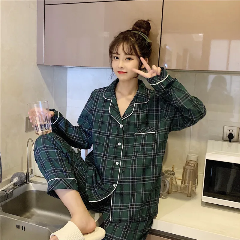 Новый осенний Повседневный домашний комплект, Женский пижамный комплект с карманами, Женский комплект из 2 предметов, рубашка с отложным воротником и брюки, домашняя одежда
Новый осенний Повседневный домашний комплект, Женский пижамный комплект с карманами, Женский комплект из 2 предметов, рубашка с отложным воротником и брюки, домашняя одежда