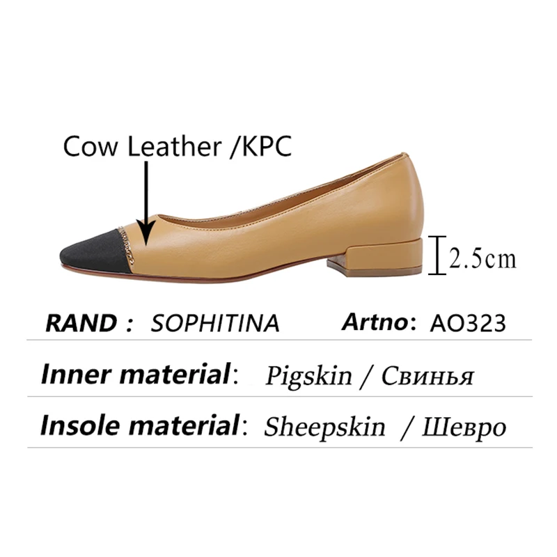 SOPHITINA Women's Shoes Metal Chain Decoration Sheepskin Square-toe Shoes Color Matching TPR Wear-resistant Female Flats AO323
SOPHITINA Women's Shoes Metal Chain Decoration Sheepskin Square-toe Shoes Color Matching TPR Wear-resistant Female Flats AO323