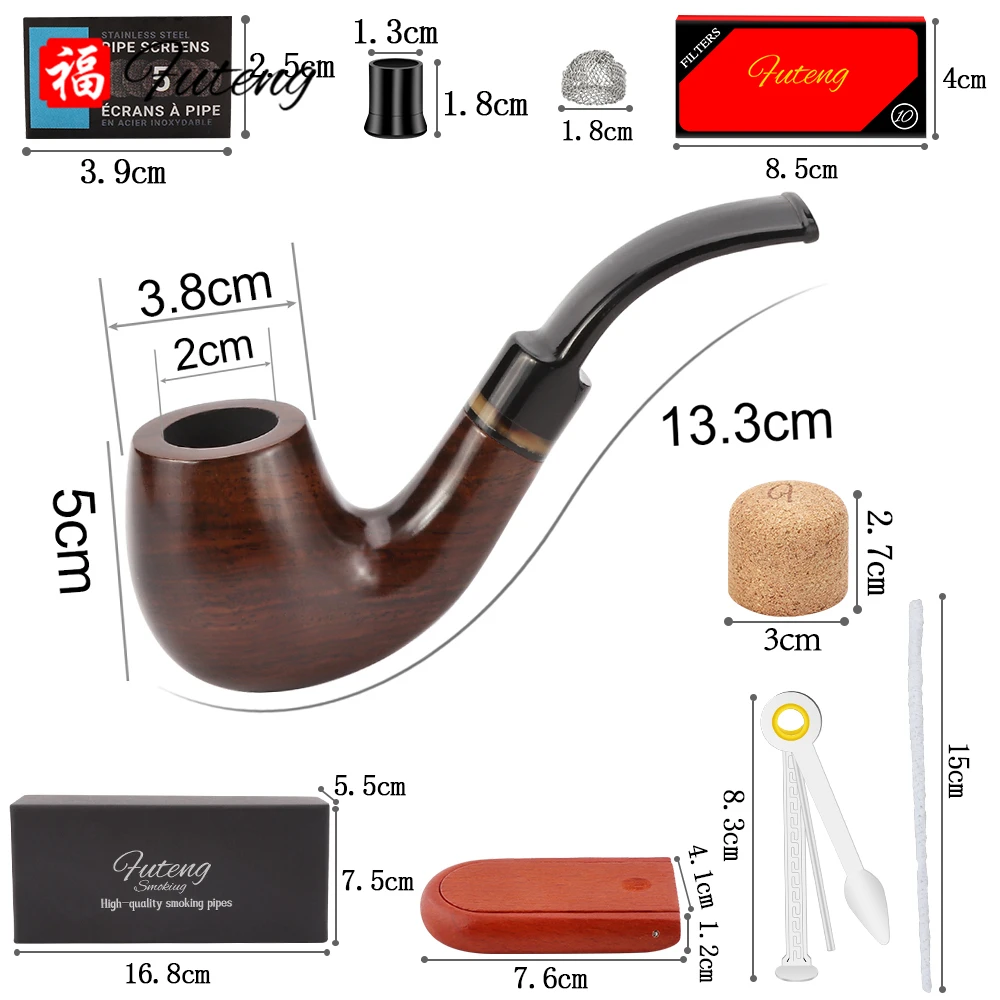 New 1 Smoking Set Wood Smoking Pipe Ebony Tobacco Pipe with Pipe Accessories Men's Gadget Gift Birthday
New 1 Smoking Set Wood Smoking Pipe Ebony Tobacco Pipe with Pipe Accessories Men's Gadget Gift Birthday