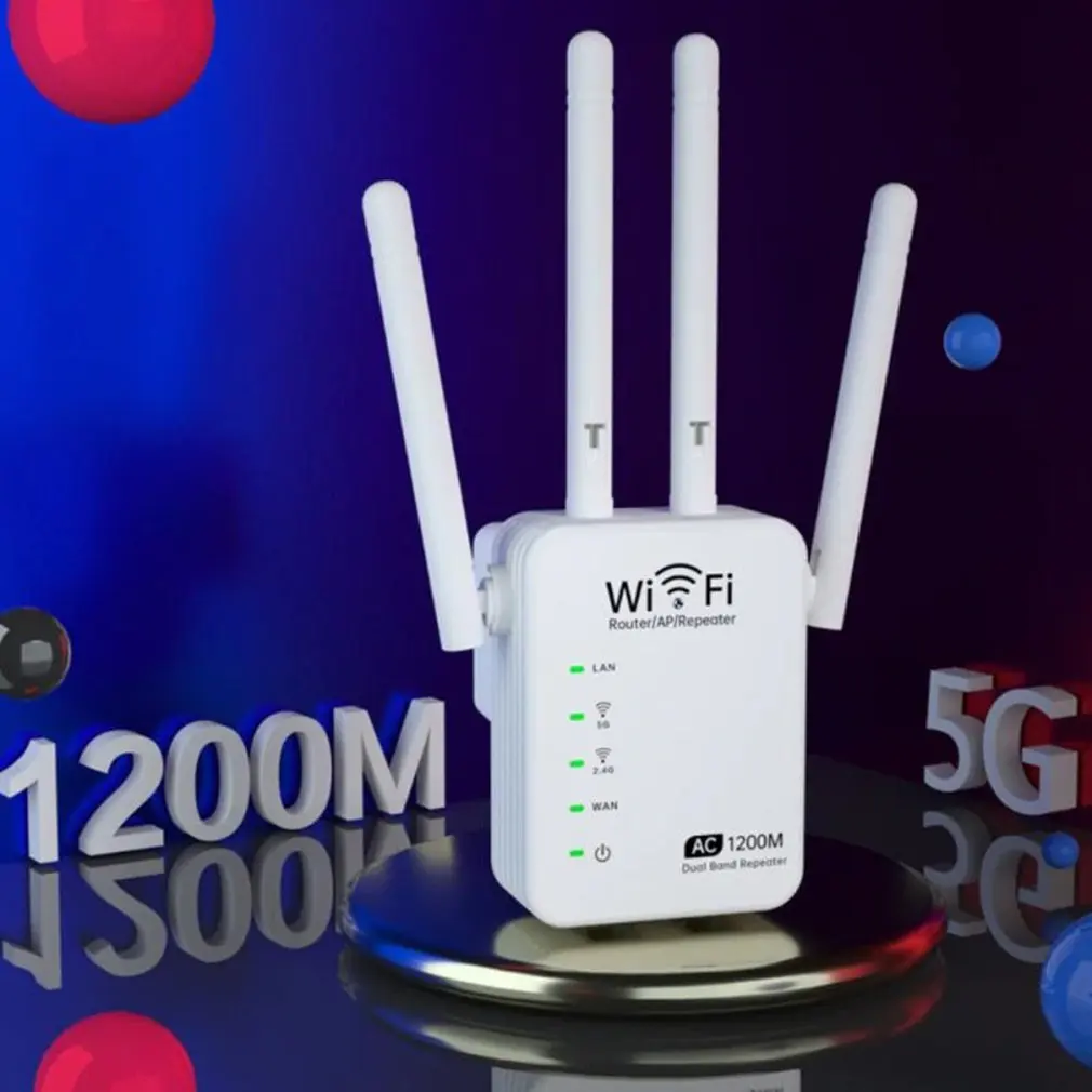 AC 1200m Dual-band Wireless Signal Amplifier Extender Repeater Router Five Signal Lights With Reset Button Wifi Extender Router
AC 1200m Dual-band Wireless Signal Amplifier Extender Repeater Router Five Signal Lights With Reset Button Wifi Extender Router