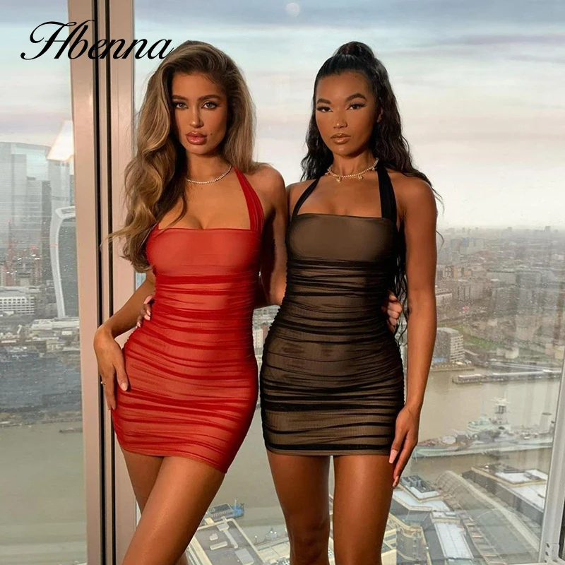 Hbenna Mesh Dresses Women Backless Bodycon Dress Women Sexy Halter Mini Party Dresses Women Sleeveless Ruched Mesh Summer Dress
Hbenna Mesh Dresses Women Backless Bodycon Dress Women Sexy Halter Mini Party Dresses Women Sleeveless Ruched Mesh Summer Dress