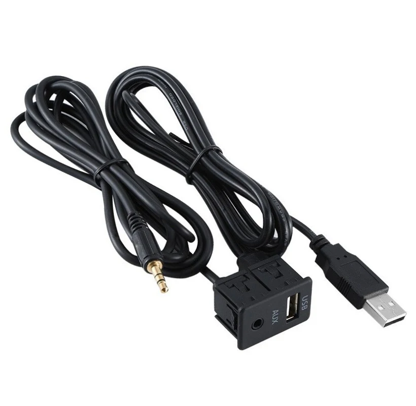Автомобильный Удлинительный USB-кабель для приборной панели 100 см с разъемом AUX 3 5
