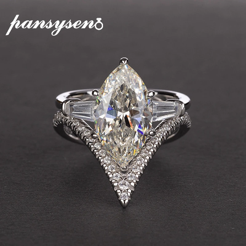 PANSYSEN 6ct Mariquesa Created Moissanite Wedding Jewelry Rings for Women 100% Solid 925 Sterling Silver Engagement Party Ring
PANSYSEN 6ct Mariquesa Created Moissanite Wedding Jewelry Rings for Women 100% Solid 925 Sterling Silver Engagement Party Ring