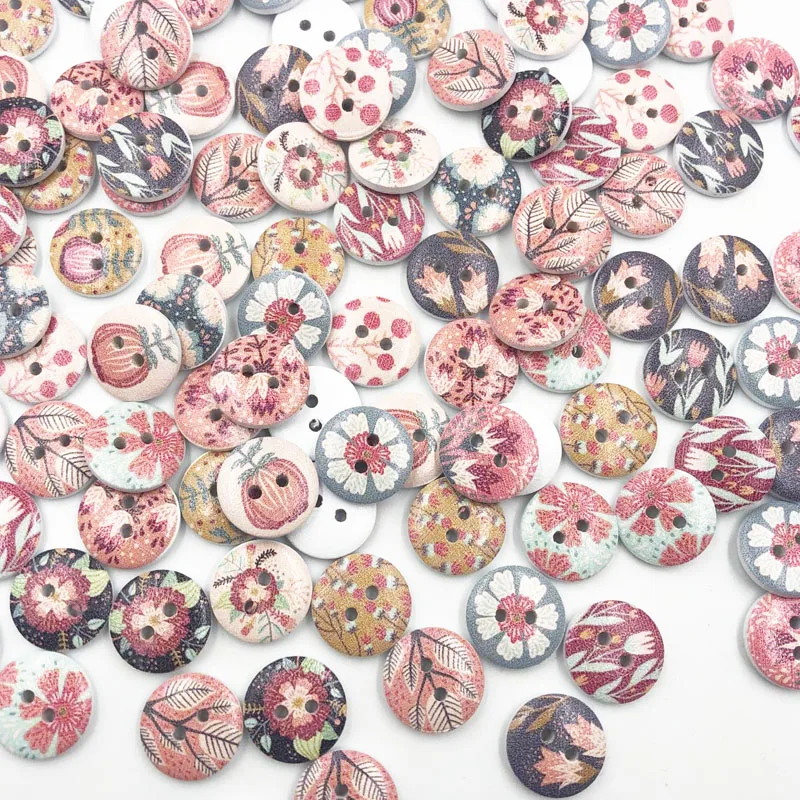 30/50/100Pcs New Flower Printed Round Wooden Button 2 Holes 15mm Mixed Wood Buttons Sewing For Clothing Decoration DIY
30/50/100Pcs New Flower Printed Round Wooden Button 2 Holes 15mm Mixed Wood Buttons Sewing For Clothing Decoration DIY