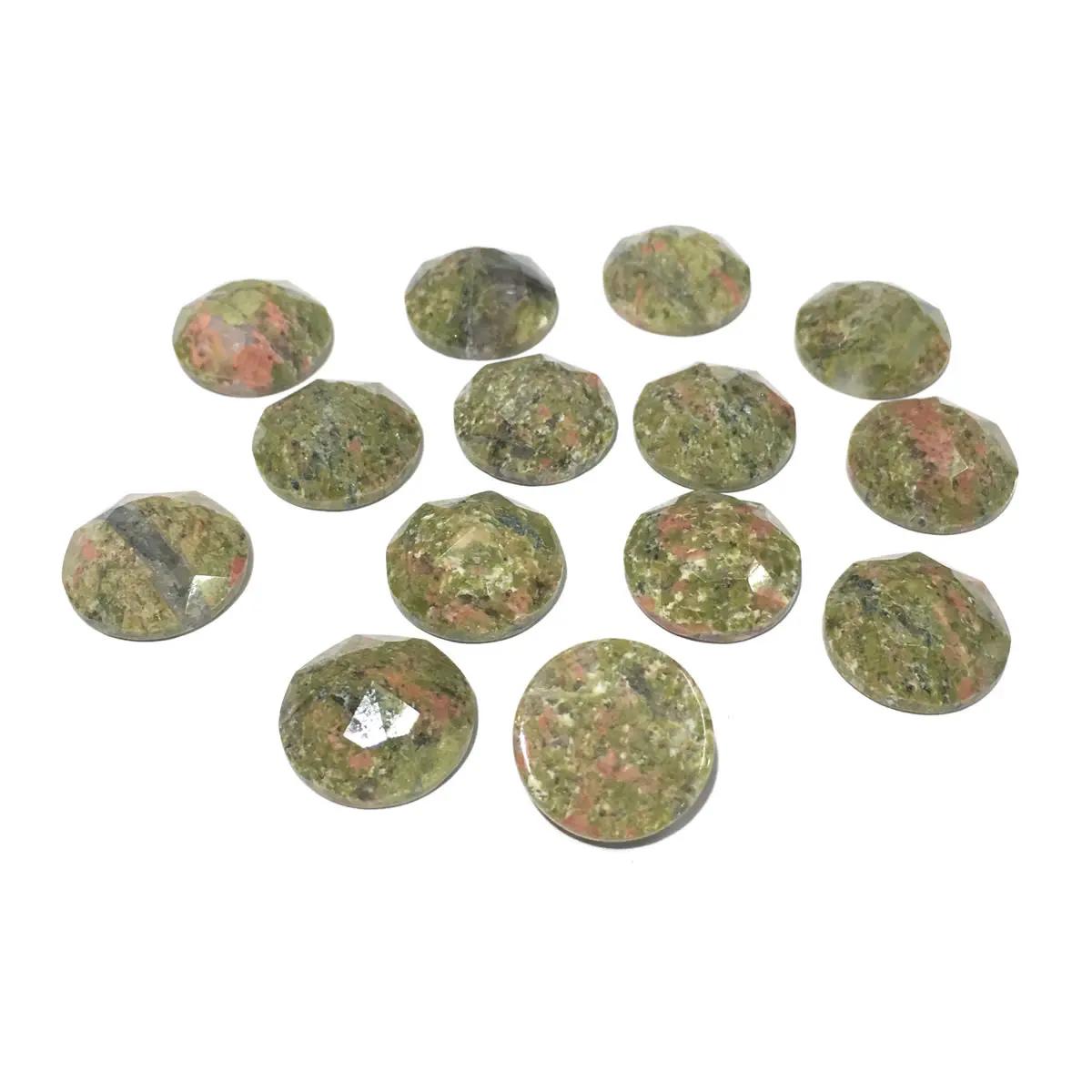 Natural Stone Unakite Cabochon Beads Faceted Flat Back Round No Hole Loose Bead For jewelry making DIY Ring necklace accessories 
Natural Stone Unakite Cabochon Beads Faceted Flat Back Round No Hole Loose Bead For jewelry making DIY Ring necklace accessories