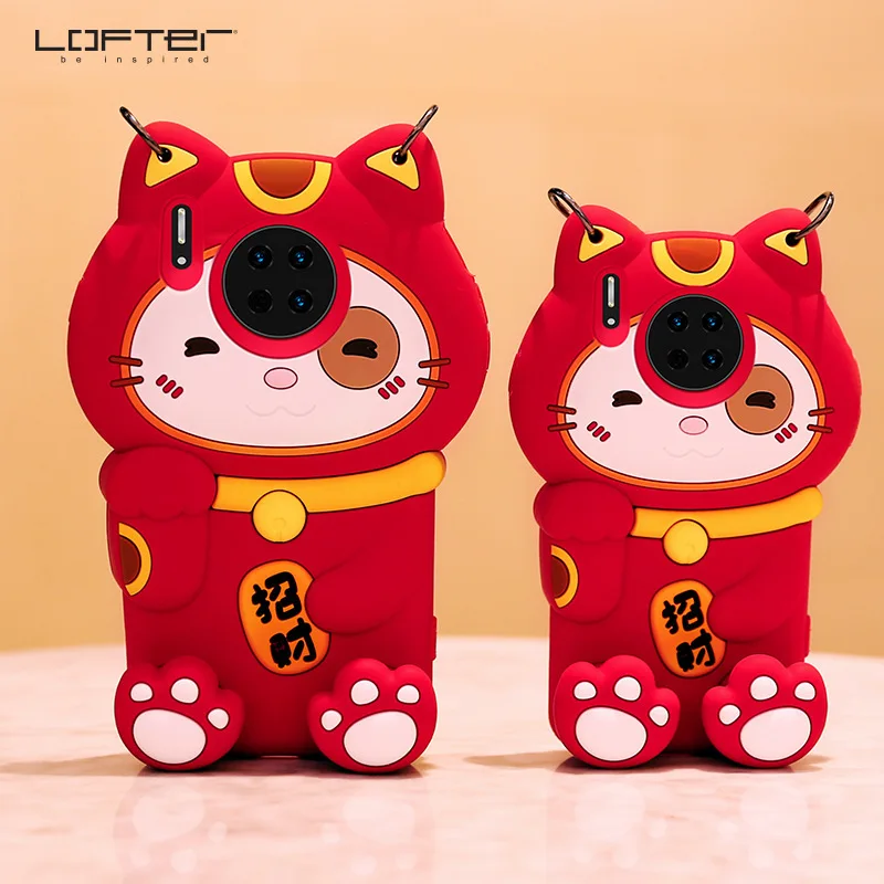 Силиконовый мультяшный чехол для телефона Huawei Mate 30 P30 Pro Lucky Cat Мягкий защитный