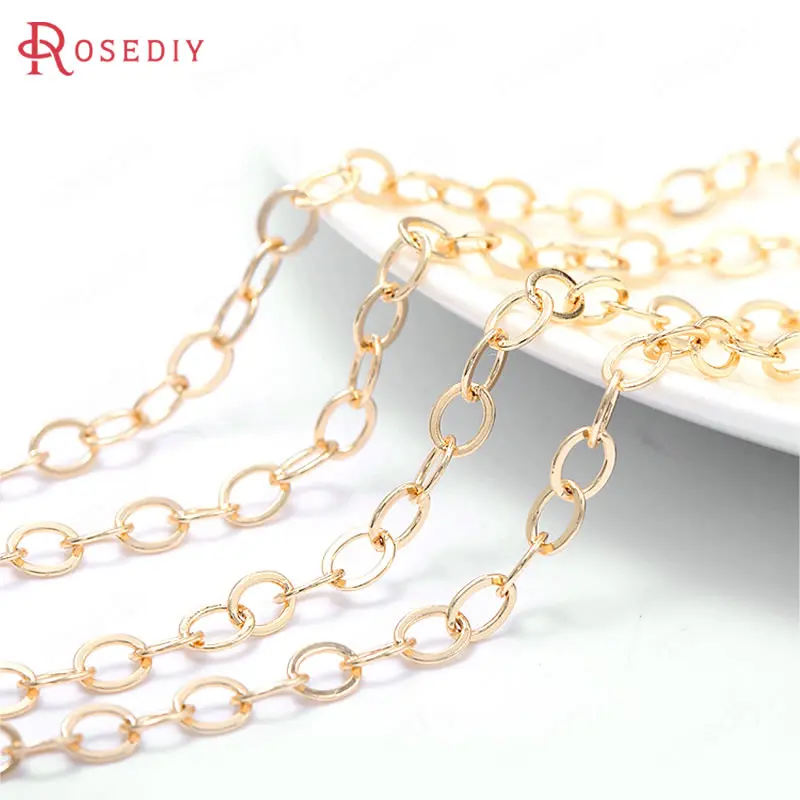 (39353)1 Meter 24K Gold Color Brass Flat Wire Oval Shape Necklace Chains Jewelry Making Supplies Diy Findings Accessories
(39353)1 Meter 24K Gold Color Brass Flat Wire Oval Shape Necklace Chains Jewelry Making Supplies Diy Findings Accessories